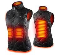 Chaleco Calefactable Inteligente Mujer Chaqueta Calefactada Chaleco Eléctrico de 5 Zonas Carga USB Chaleco Caliente Invierno Temperatura Ajustable Ropa de Abrigo Eléctrica de Plumón for Esquí