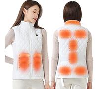 Chaleco Calefactable Mujer Con EléCtrica Usb, Chaleco Termico Con 5 Almohadillas TéRmicas Chaqueta Con 3 Niveles De Temperatura, Lavable, Chalecos De Invierno CáLidos Para Caza, Exteriores, Camping
