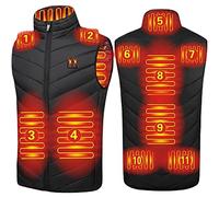 Chaleco Calefactable para Hombres Mujer, USB Eléctrico Chaqueta Calentada con 11 Zonas de Calefacción, 3 Niveles de Calefacción, Chaqueta Más Cálida para Exterior Caza Pesca Esquiar(Black,6XL)