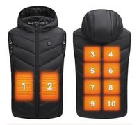 Chaleco calefactable para niños Chaleco calefactable Recargable por USB con Termostato Inteligente Recargable con 10 zonas de calentamiento Chaqueta de Plumas Calefactable Acampar Actividades