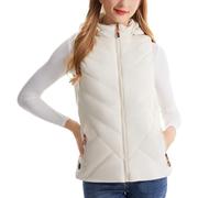 Chaleco calefactable Ropa de invierno Chaqueta calefactora inteligente con capucha a prueba de viento Forro térmico Ropa exterior para clima frío Forro polar suave Tecnología de calor ligera, Blanco