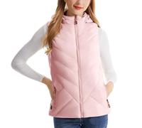 Chaleco calefactable Ropa de invierno Chaqueta calefactora inteligente con capucha a prueba de viento Forro térmico Ropa exterior para clima frío Forro polar suave Tecnología de calor ligera, rojo, M