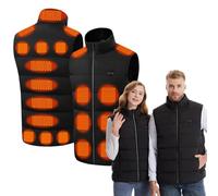 Chaleco Calefactable Unisex Hombre Mujer, Chaleco Calefactable Eléctrico con 3 Temperaturas 21 Zonas de Calefacción Chaqueta Calefactable con Carga USB para Esquí Senderismo y Pesca(Sin Batería) (XXL)