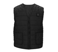 Chaleco calefactor eléctrico, carga USB Fibra de carbono inteligente Impermeable Ajuste de temperatura Lavable Infrarrojo lejano Al aire libre Mantiene abrigado Chaleco calefactado para el invierno(S)