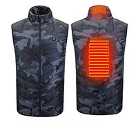 Chaleco calefactor para mujer con batería incluida, chaqueta de plumón calefactora sin mangas con 9 zonas de calentamiento ajustable, sudadera de gran tamaño, chaqueta de trabajo esquí, B-camuflaje, L