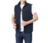 Chaleco cálido de forro polar para hombre, con cremallera, chaleco de doble | Chaleco de plumón de forro polar para hombre, chalecos de ajuste delgado sin manga, chalecos de doble cara con cremallera