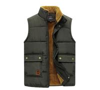 Chaleco cálido grueso para hombre de color sólido y forro polar grueso para otoño e invierno, chalecos grandes y altos, a, M