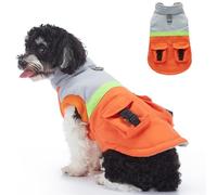 Chaleco cálido para perro con anillo en D a rayas reflectantes, abrigo de algodón ligeramente impermeable y resistente al viento, disfraz de ropa para mascotas para cachorros pequeños y medianos_M