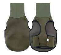 Chaleco calmante para perro, talla M, color verde oliva, estilo chaqueta de trueno, cuello alto bidireccional, diseño de tira reflectante, pecho de 45-54 cm