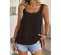 Chaleco casual 2 en 1 para mujer, estilo europeo y americano, sin mangas, de doble capa, para verano