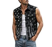 Chaleco casual para hombre, estampado gráfico, múltiples bolsillos, ligero, versátil con cremallera, para el trabajo, viajes, ocio y clima de transición, acabado con una forma contemporánea y limpia