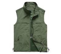 Chaleco Casual para Hombre para Trabajo Aire Libre Pesca Viajes Chaleco múltiples Bolsillos Verano Vacaciones Playa Deporte Secado Rápido Color sólido transpirablede Cremalleras de Trekking Comodidad