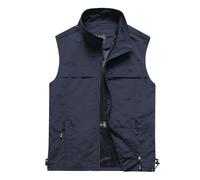 Chaleco Casual para Hombre para Trabajo Aire Libre Pesca Viajes Chaleco múltiples Bolsillos Verano Vacaciones Playa Deporte Secado Rápido Color sólido transpirablede Cremalleras de Trekking Comodidad