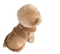 Chaleco clásico de color sólido para perro, para otoño e invierno, de lana, cálido, para mascotas, chaqueta pequeña y mediana con hebilla de tracción, ropa de terciopelo (marrón, XS (antiguo))