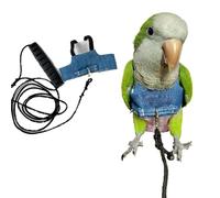 Chaleco con arnés de vuelo para pájaros, traje de loros con correa para cacatúas, conures, periquitos, tortolitos, gris africano, cuerda y asa, para actividades al aire libre, entrenamiento (talla M)