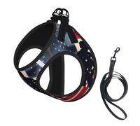 Chaleco con Correa para Mascotas con Estampado patriótico del Día de los Caídos de los Soldados Militares de EE. UU., Suave y Ajustable, para Caminar al Aire Libre con Correa.