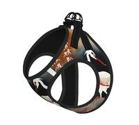 Chaleco con Correa para Mascotas, Suave y Ajustable, con Estampado de Pintura Tradicional de Dos grullas japonesas Volando, Ideal para Caminar al Aire Libre con Correa.