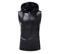 Chaleco con cremallera y cordón con capucha de color para baile de moda para hombre Chaleco Punto Hombre Chaquetas Invierno