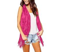 Chaleco con flecos para mujer, chaleco sin mangas para mujer, color sólido, cárdigan sin mangas para mujer, chaleco ligero con borlas, chaleco de moda para mujer, chaleco de mezclilla, nuevo, hot