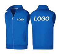 Chaleco con Logotipo Personalizado De La Empresa Impresión Personalizada De Su Propia Imagen/Texto Chaqueta Polar Cálida Hombres Mujeres Abrigo Informal A La Moda Primavera Otoño Hole Blue,L
