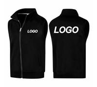 Chaleco con Logotipo Personalizado De La Empresa Impresión Personalizada De Su Propia Imagen/Texto Chaqueta Polar Cálida Hombres Mujeres Abrigo Informal A La Moda Primavera Otoño Black,XL