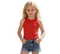 Chaleco Corto para niñas, de Colores Lisos, de Punto, Suave, sin Mangas, Cuello Redondo, para Adolescentes, niñas, Chaleco Deportivo de Verano, cómodo, Transpirable, suéter de Baile