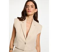 Chaleco cropped beige mujer 38