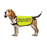 Chaleco de advertencia de alergias para perros con texto en inglés "I Have Allergies Do Not Feed Dogs", arnés de dieta especial Alleric para perros (alergias alimentarias, grande)
