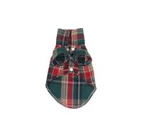 Chaleco de algodón a cuadros estilo británico para perros pequeños, camiseta transpirable para cachorros Chihuahua, Yorkshire Terrier, camiseta ligera a cuadros (guía de tallas) (verde, L)