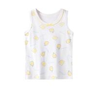 Chaleco de Algodón con Cuello para Niñas y Camiseta Interior Floral de Verano Top Infantil (White, 4-5 Years)