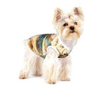 Chaleco de algodón con estampado completo de libélula dorada sobre fondo amarillo, ropa para perros y gatos, suave, elástico, transpirable, para mascotas