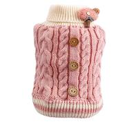 Chaleco de algodón para Cachorros, Ropa Abrigada para Cachorros, Ropa de Fiesta para Cosplay, Ropa cálida para Perros, Ropa de Invierno para Perros, Disfraz Encantador para Perros Ado (Rosa 42X28CM)