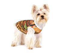 Chaleco de algodón para mascotas pequeñas con estampado de dibujos animados de hamburguesas de gran tamaño, tamaño M, estampado completo, suave, transpirable, elástico, ropa diaria para fiesta