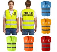 Chaleco de alta visibilidad amarillo personalizado con bolsillos, chaleco de alta visibilidad impreso personalizado para adultos, chaleco de alta visibilidad impreso personalizado con tu texto