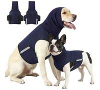 Chaleco de ansiedad para perro, sudadera con capucha calmante transpirable para perros, chaqueta antiansiedad para truenos fuegos artificiales y separación, azul, talla S