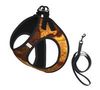 Chaleco de arnés transpirable para perros y gatos, malla ajustable con | Black Gold Undercurrent - Arnés para perro pequeño M, chaleco de malla transpirable, reflectante ajustable para gatos