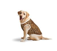Chaleco de camisa para perro con estampado de leopardo, camisetas elásticas de algodón suave sin mangas, ropa transpirable para perros grandes (3xl-5XL)