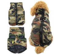 Chaleco de Camuflaje para Perros con Gancho para Correa, cálido y Acogedor Chaleco de Camuflaje para Perros con Cremallera, Chaqueta pequeña Impermeable para otoño e Invierno, para 0, 5-1, 5 kg, Ropa