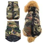 Chaleco de Camuflaje para Perros con Gancho para Correa, cálido y Acogedor, Impermeable, Chaqueta para Perros pequeños con Cremallera, fácil de Poner y Quitar para otoño e Invierno, para 0, 5-1, 5 kg