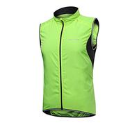 Chaleco de Ciclismo para Hombres,Chaleco Cortavientos de Ciclismo Transpirable Chaqueta Sin Mangas Cortavientos Alta Visivilidad Chaleco Reflectante de MTB Verde M