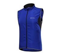 Chaleco de Ciclismo para Hombres,Chaleco Cortavientos de Ciclismo Transpirable Chaqueta Sin Mangas Cortavientos Alta Visivilidad Chaleco Reflectante de MTB Azul L