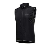 Chaleco de Ciclismo para Hombres,Chaleco Cortavientos de Ciclismo Transpirable Chaqueta Sin Mangas Cortavientos Alta Visivilidad Chaleco Reflectante de MTB Negro S