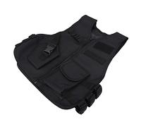 Chaleco de Combate Al Aire Libre de Camuflaje del Ejército para Niños, Chaleco Transpirable para Niños, Chaleco Protector para Juegos de Combate de Caza Al Aire Libre(S-negro)