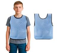 Chaleco de compresión ponderado para niños de 2 a 14 años Ayuda a los niños con ABR, sobreestimulantes, autismo, TDAH, SPD,trastorno SI (azul, L: adecuado para 10+)