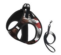 Chaleco de correa para mascotas con estampado de bandera de Estados Unidos, para perros pequeños, ajustable y cómodo, esencial para gatos y cachorros