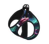 Chaleco de correa para mascotas con estampado de escamas de dragón mágico 3D, para perros pequeños, ajustable y cómodo, esencial para gatos y cachorros