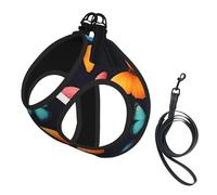Chaleco de correa para mascotas con estampado de mariposas coloridas, para perros pequeños, ajustable y cómodo, esencial para gatos y cachorros