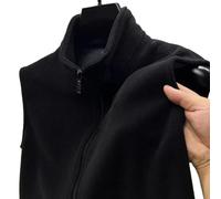 Chaleco de doble cara para hombre de felpa chaleco de doble cara para hombre (negro XL)