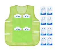 Chaleco de enfriamiento, chaleco personal de bolsa de hielo, ropa de control de temperatura fría, traje de verano para deportes al aire libre, viajes, trabajo, padres, trabajadores, uso exterior, 22 x