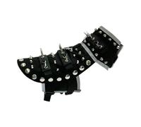 Chaleco de espiga para perros, arnés negro para mascotas, chaleco impermeable para perros con picos, protege contra coyotes, halcones y otros perros agresivos